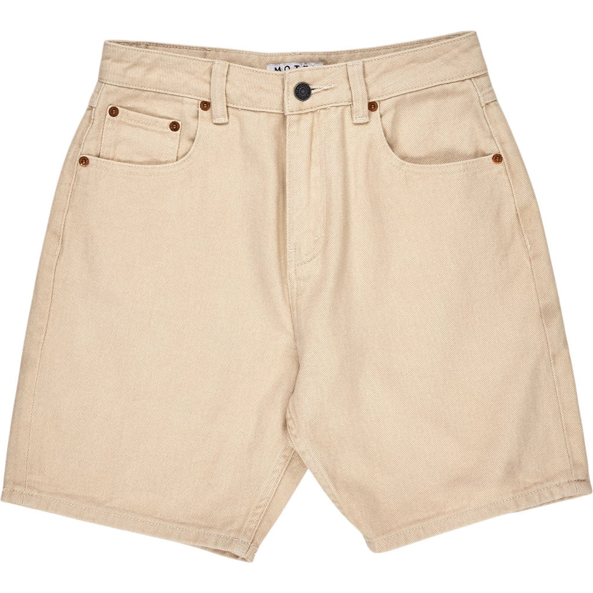 Motel Beige Cotton Dad Shorts