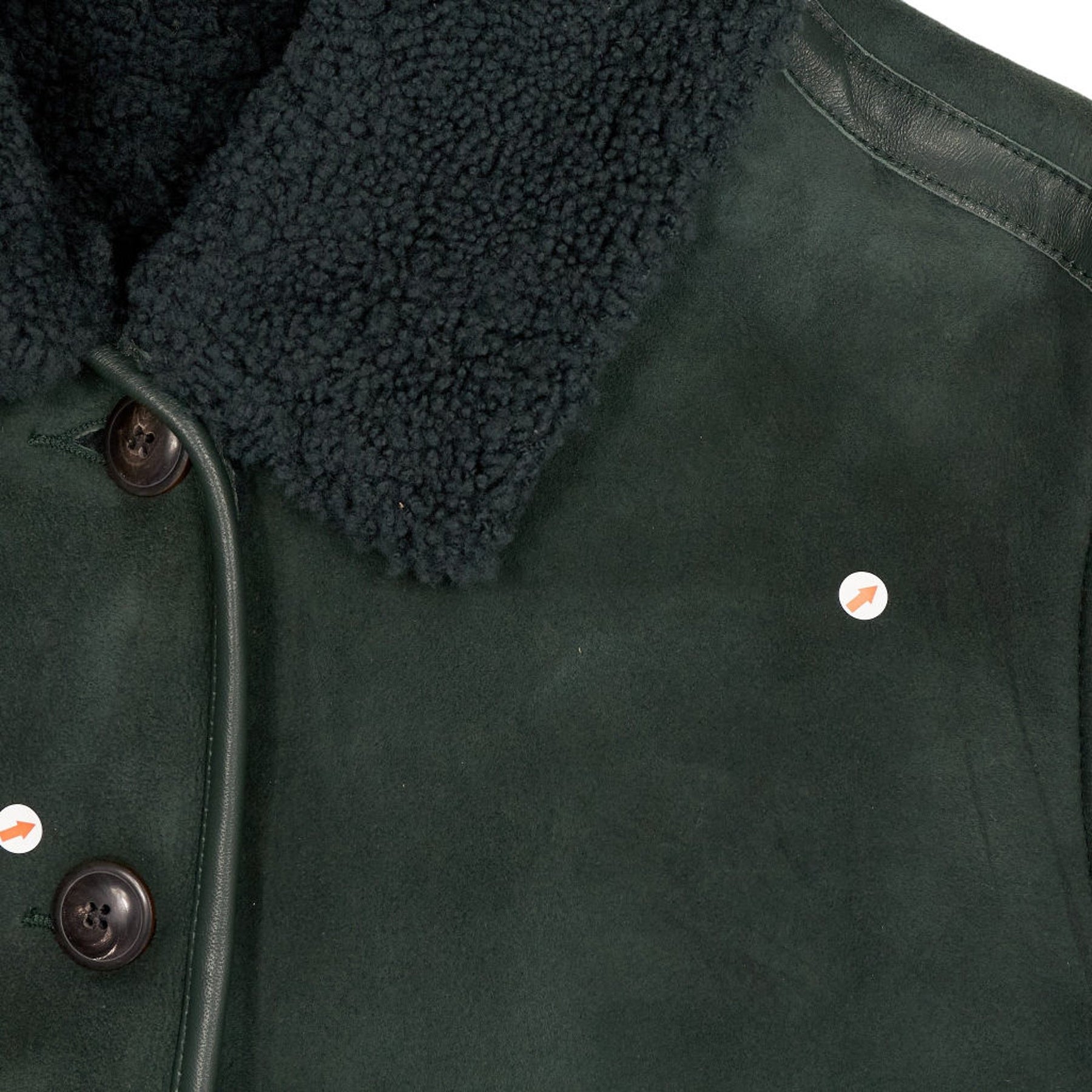 YMC Green Shearling Collar Jacket