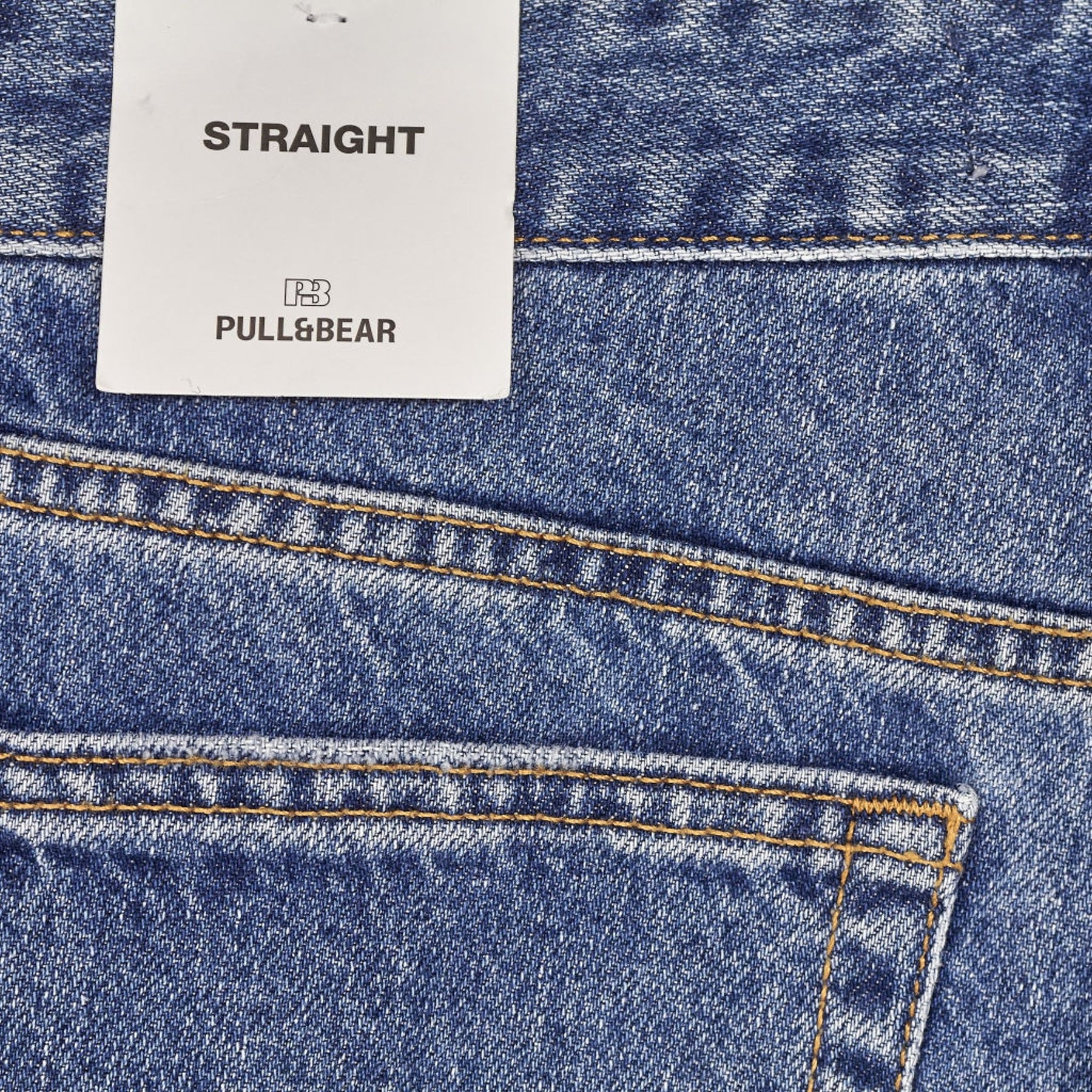 Pull&Bear Blue Straight Jeans With Rhinestones