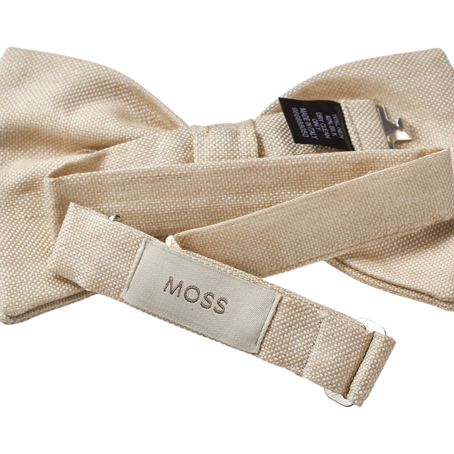 Moss Beige Linen Silk Bow Tie