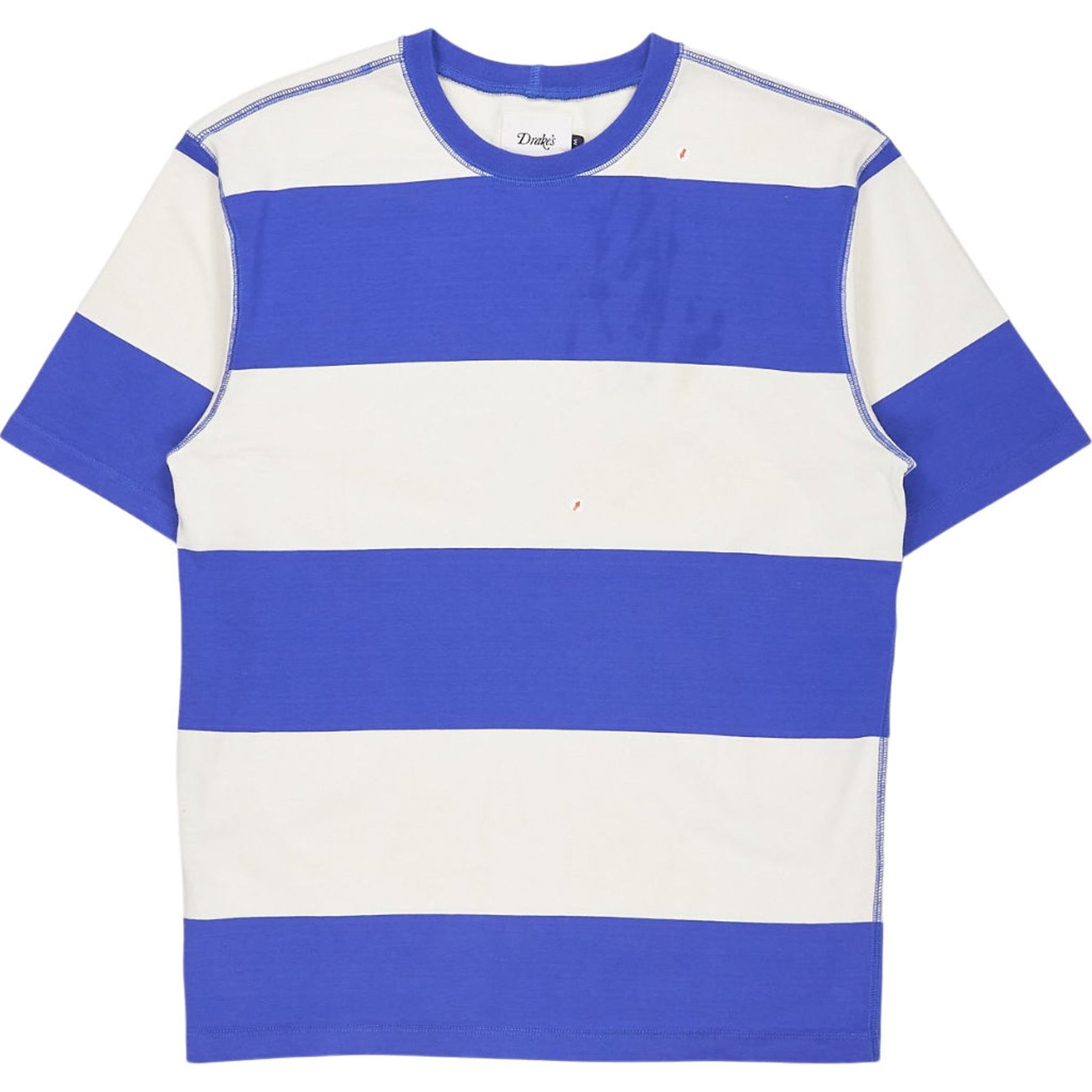 Drake's Navy & White Stripe Tee