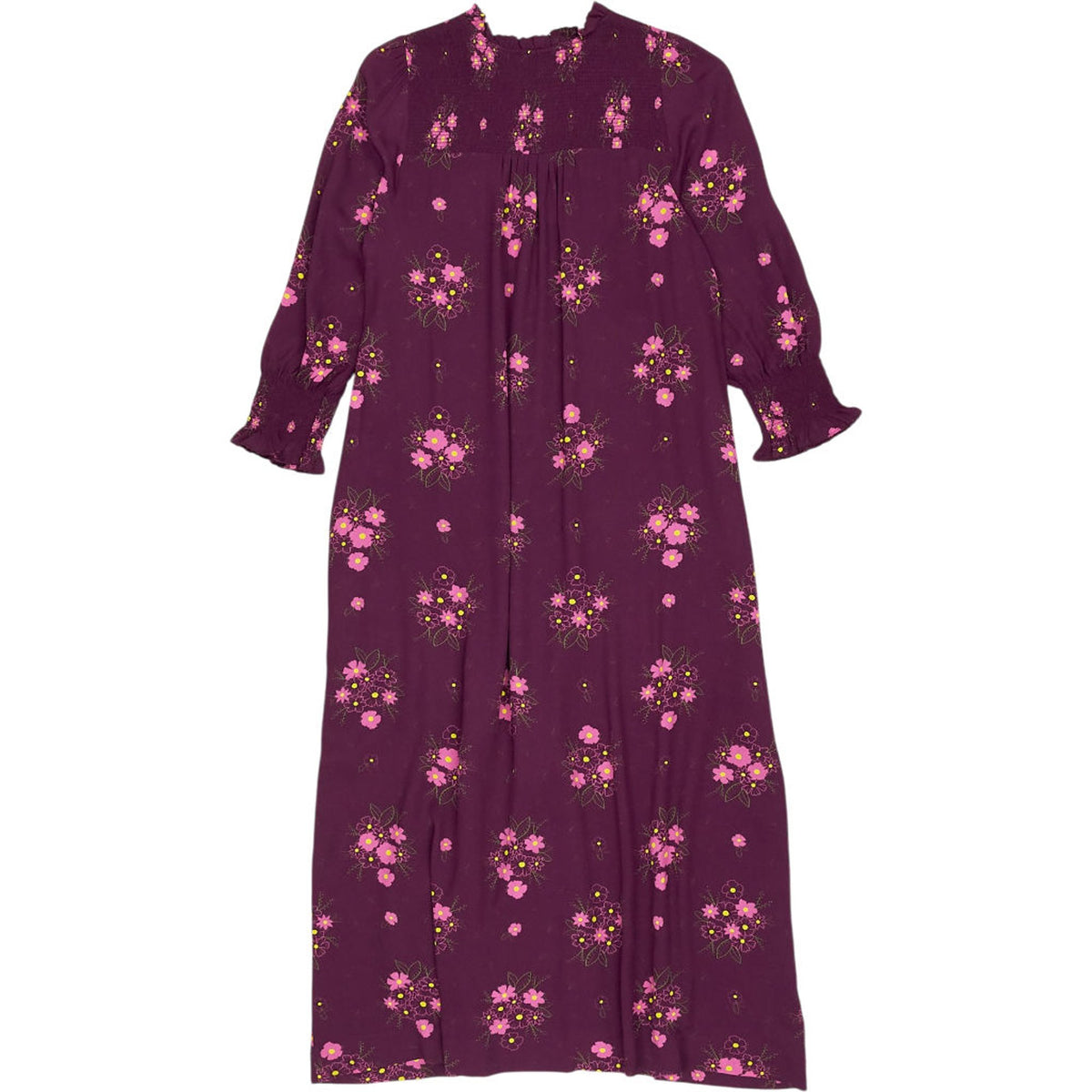WYSE Merlot Floral Ettie Shirt Dress