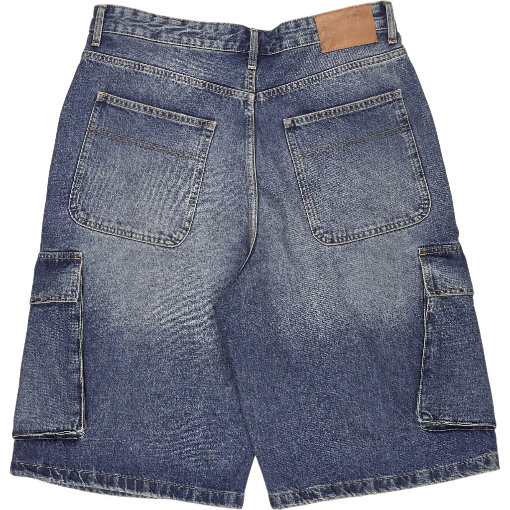 Pull & Bear Blue Denim Cargo Shorts