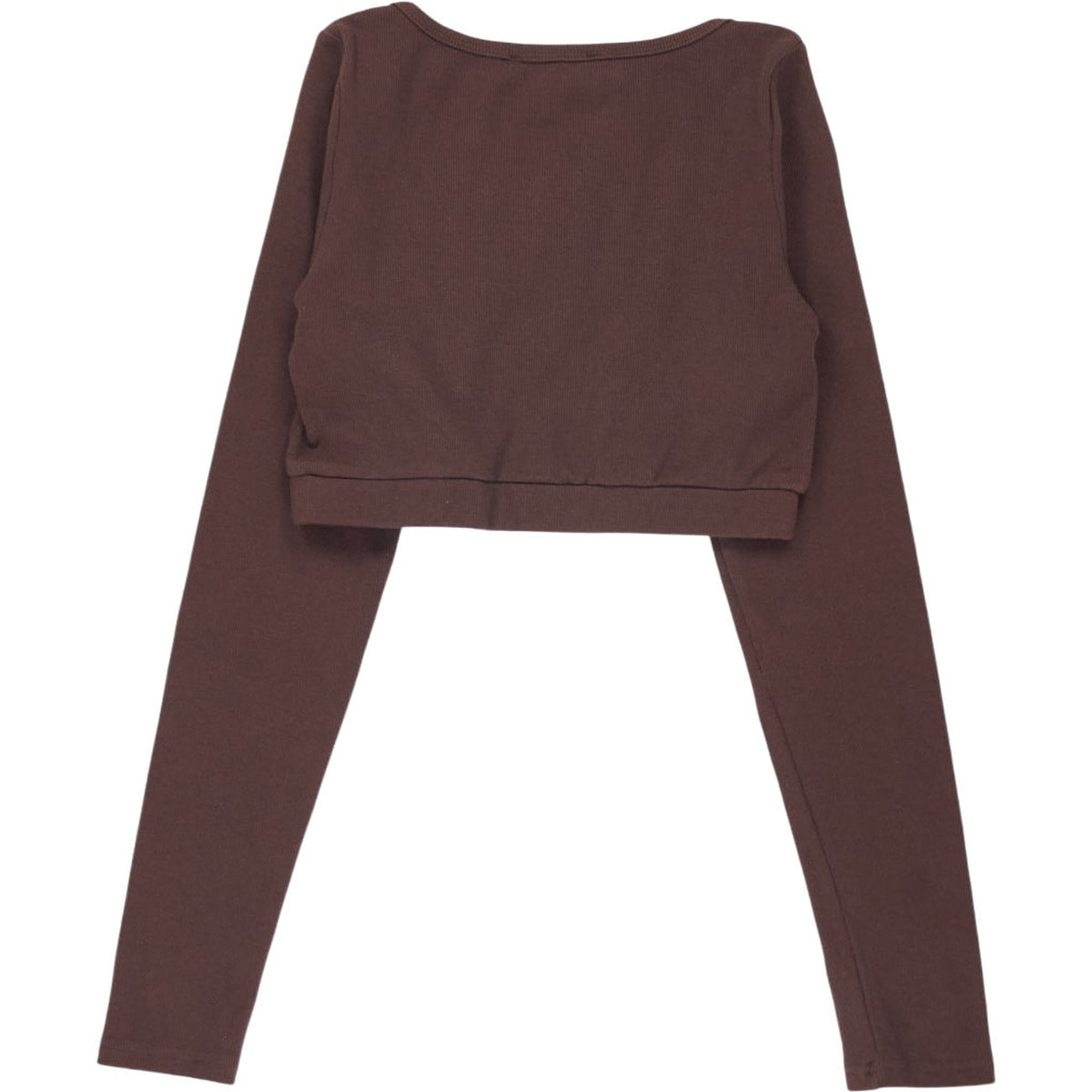 Motel Brown Long Sleeve Cropped Top