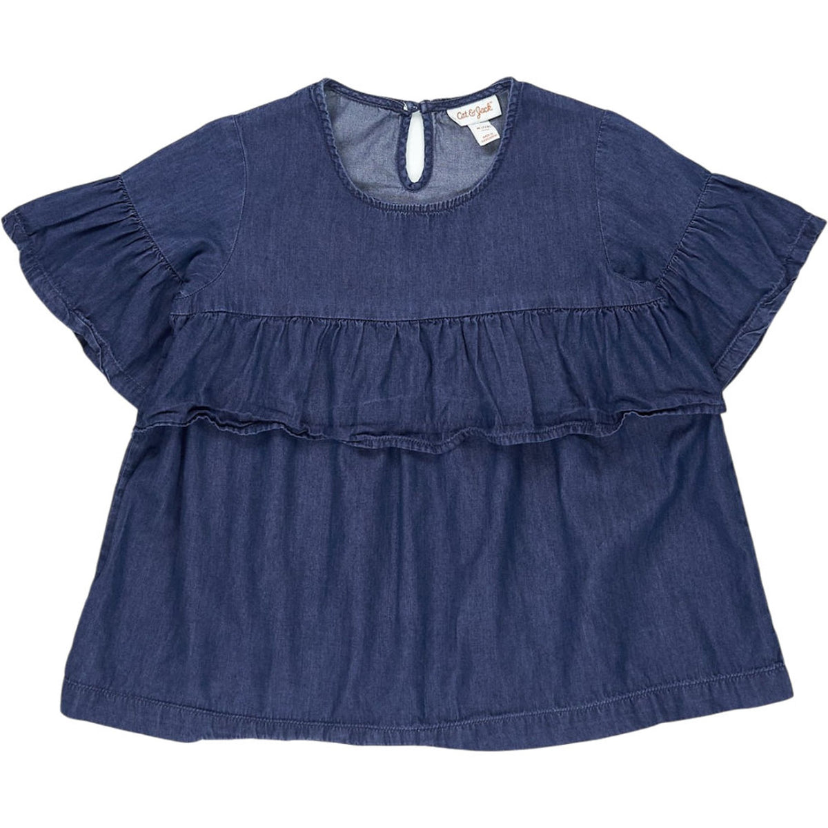 Cat & Jack Blue Ruffle Top