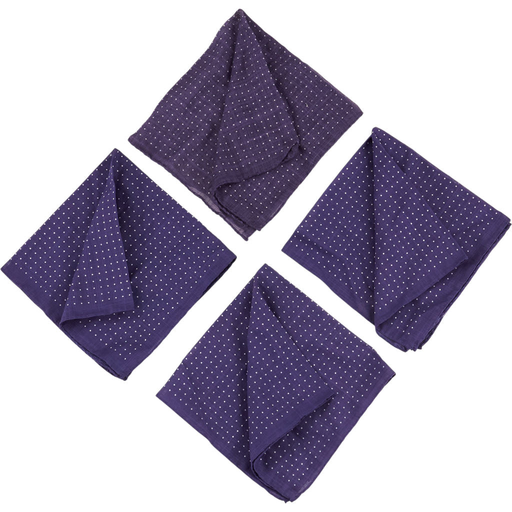 Anderson & Sheppard Navy Spotted Pocket Square