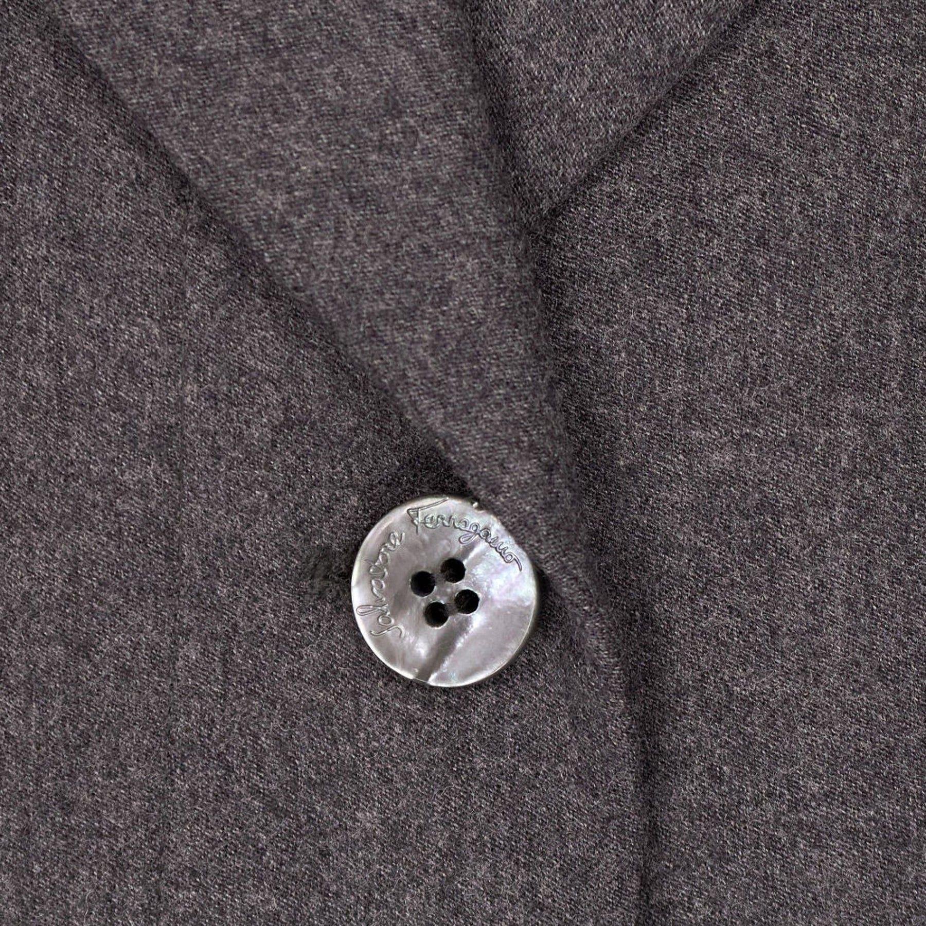 Salvatore Ferragamo Grey Wool Blend Long Coat
