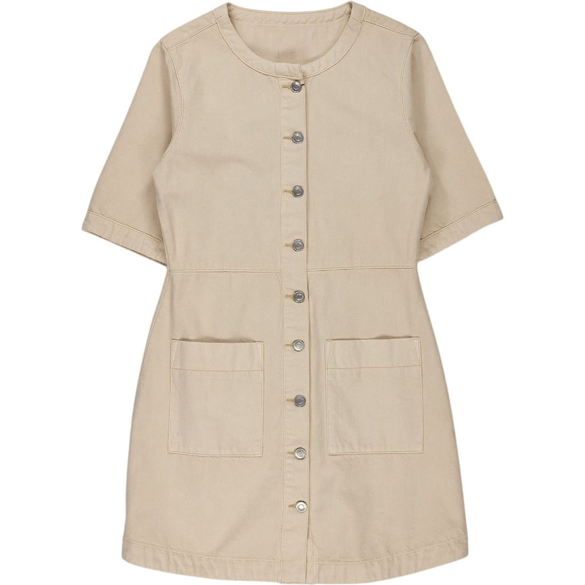 OMNES Beige Button-Down Dress