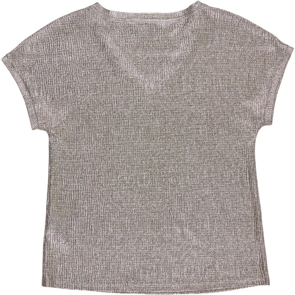 Wyse Champagne Metallic V-Neck T-Shirt