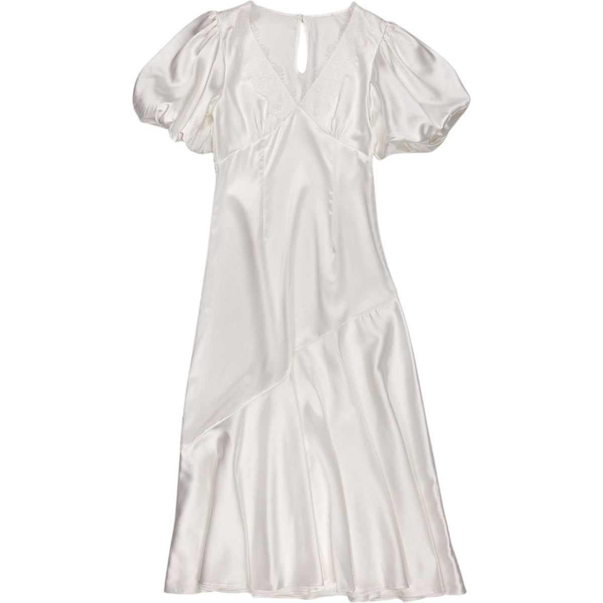 Vivere White Satin Dress