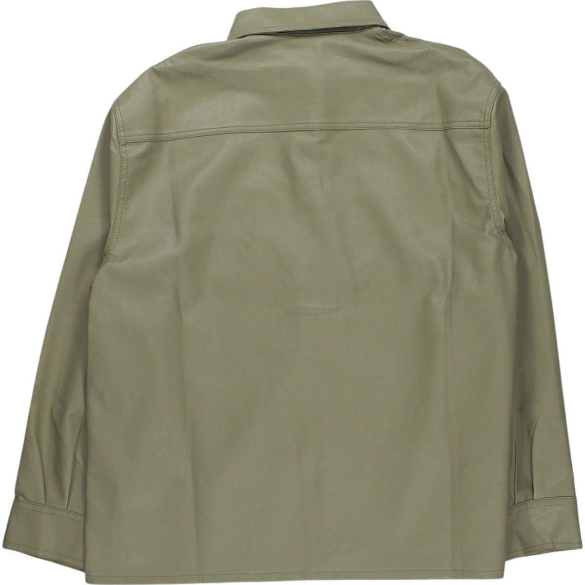 Motel Khaki Faux Leather Shirt