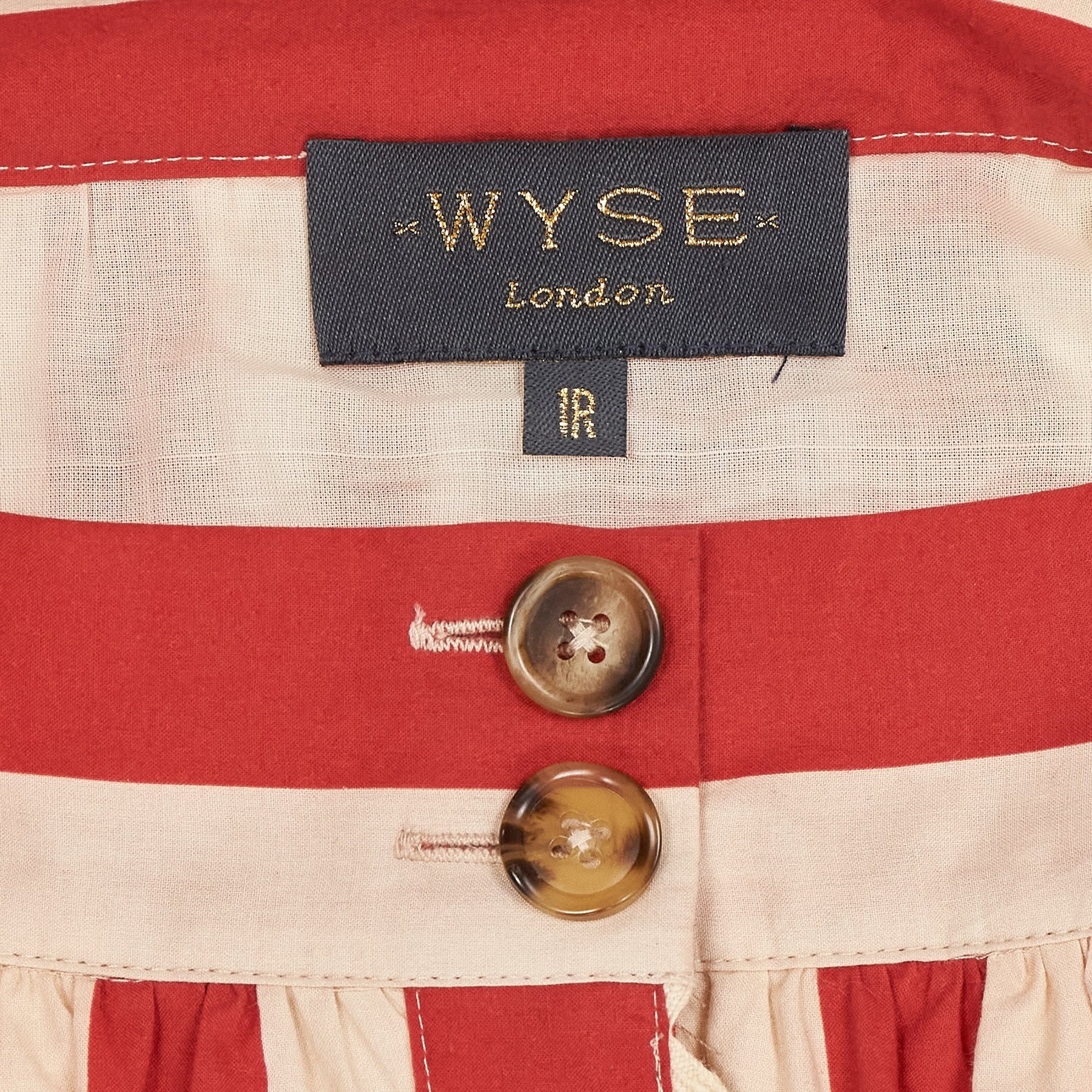 Wyse Red Striped Midi Skirt