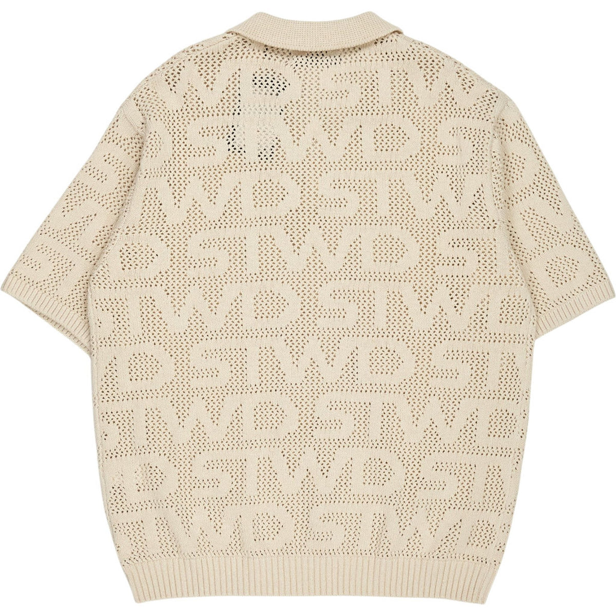 Pull & Bear Cream Knit Polo Shirt