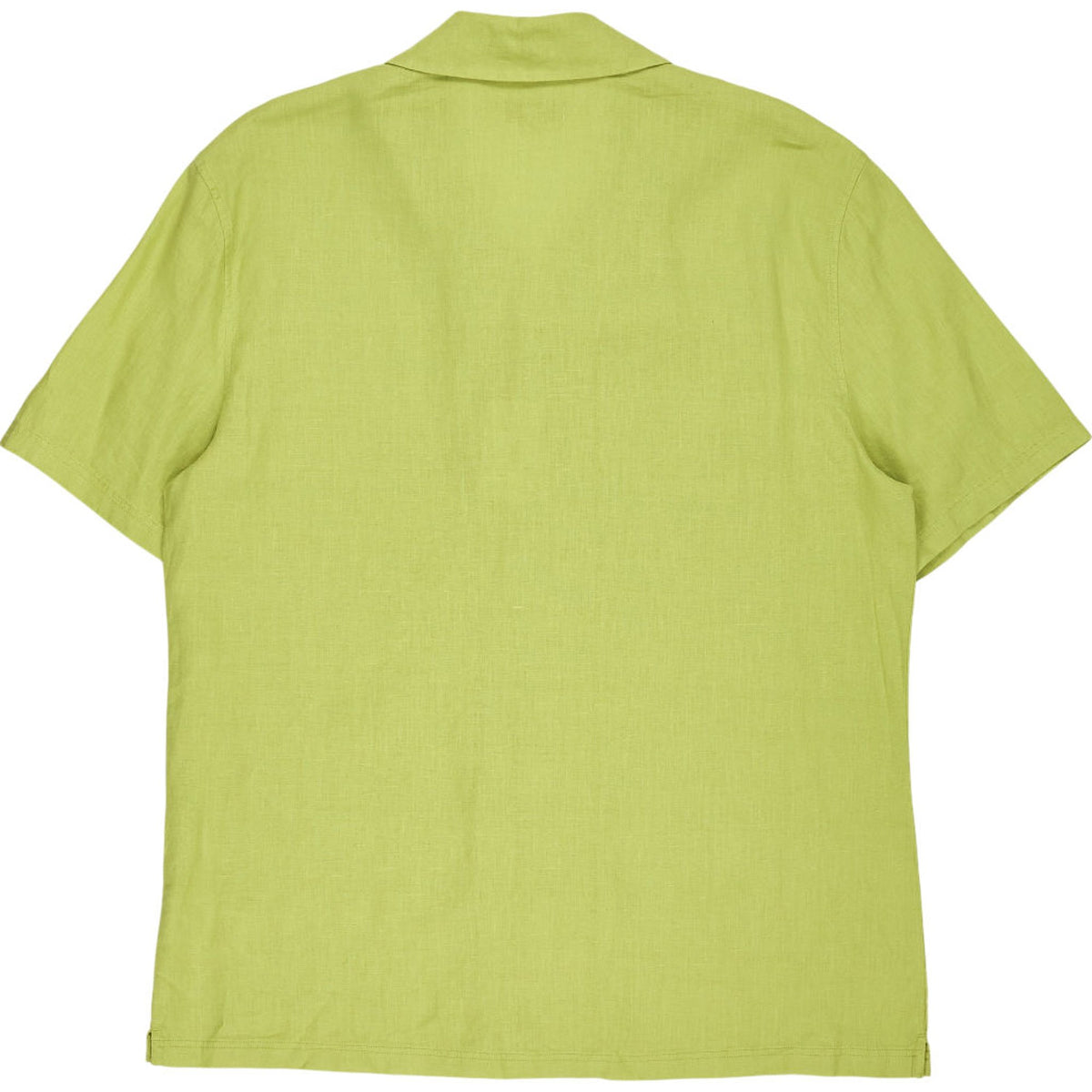 Moss Acid Green Linen Cuban Shirt