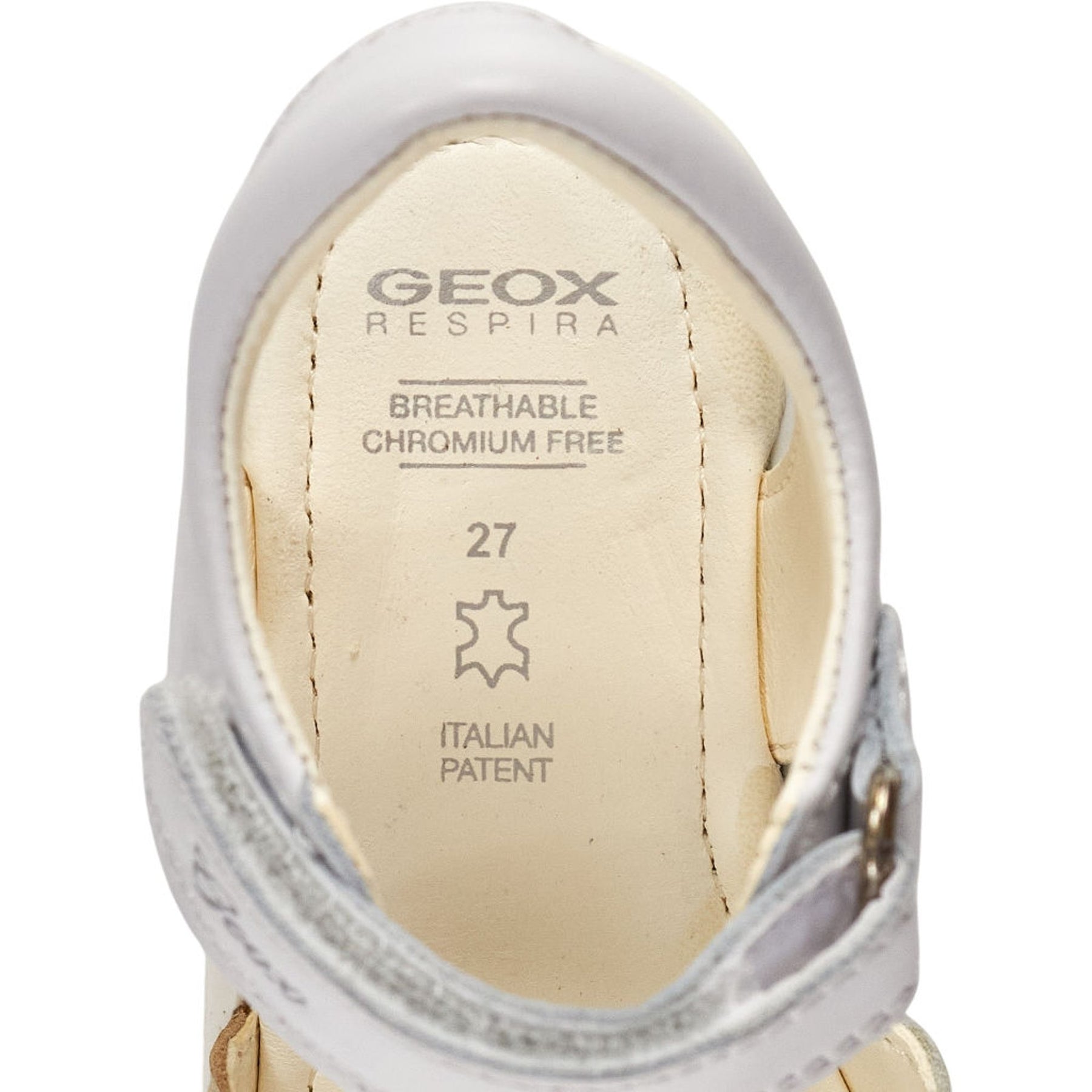 Geox White Gold Verred Sandals