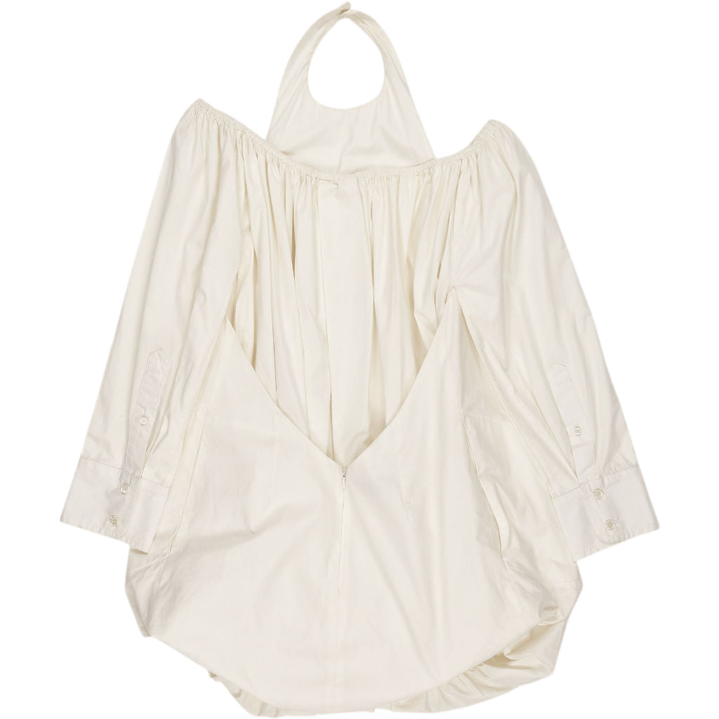 SRVC Cream Halter Off-Shoulder Top