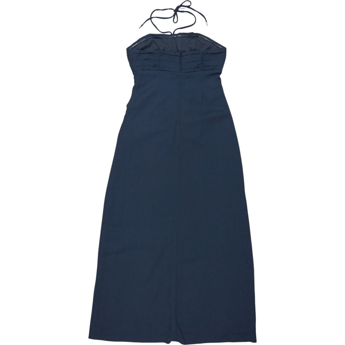 Self-Portrait Navy Slate Stretch Crepe Midi Dress