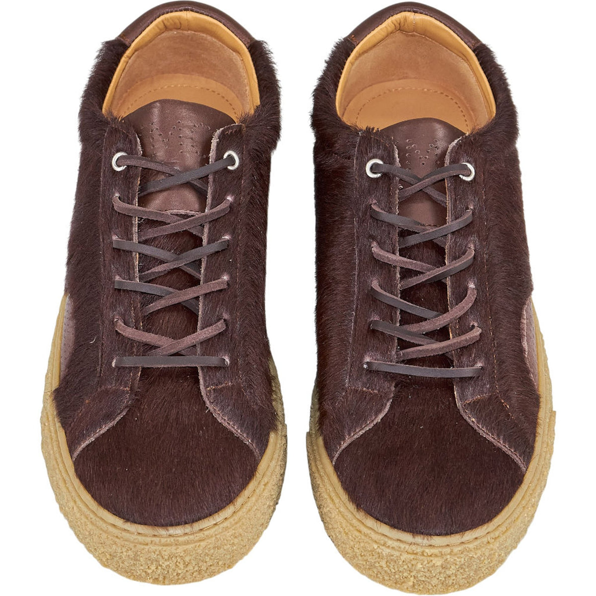 YMC Brown Pony Hair Trainers
