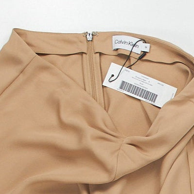Calvin Klein Brown Sheer Detail Maxi Skirt