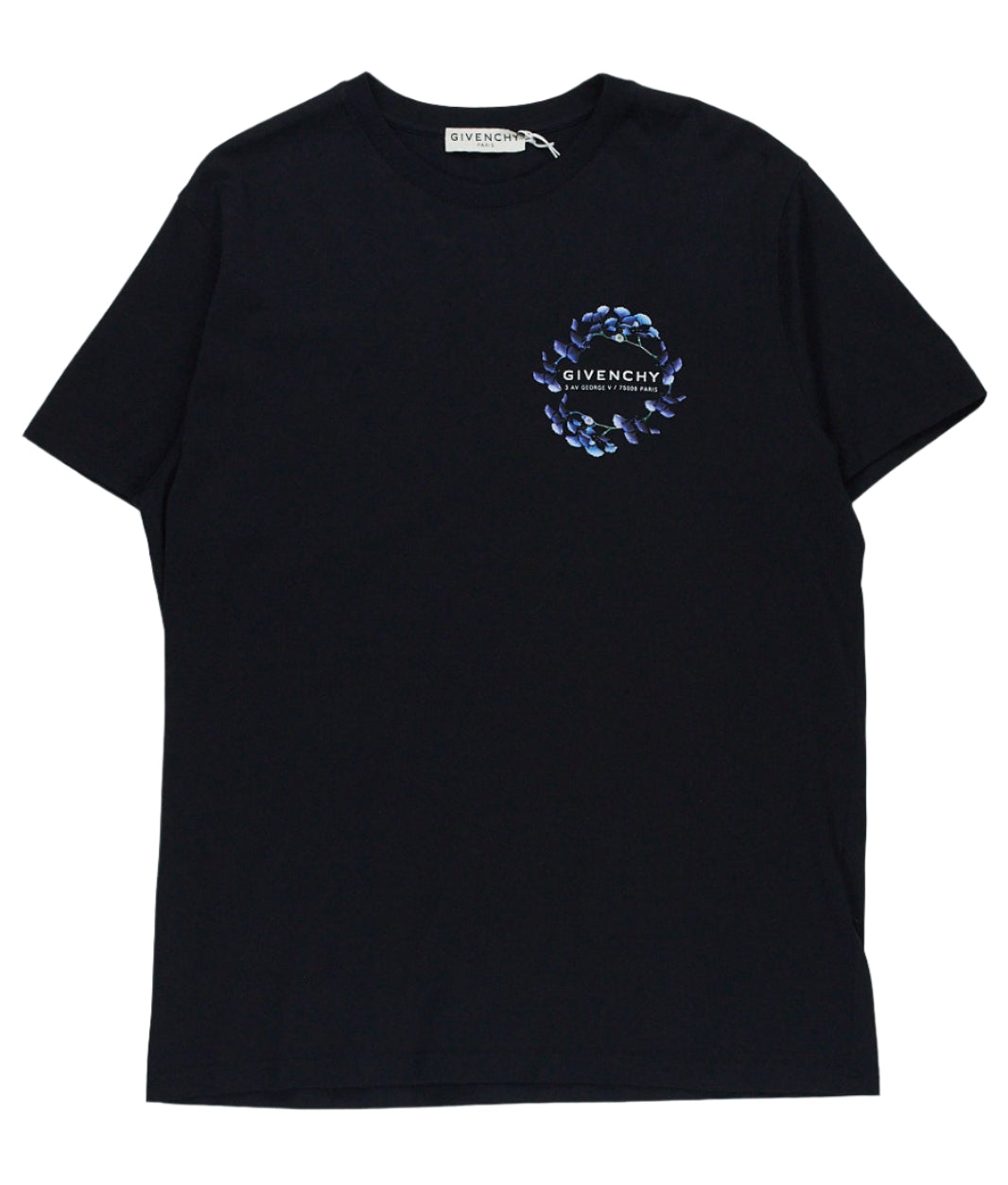 Givenchy Black T-Shirt with Floral Print Design