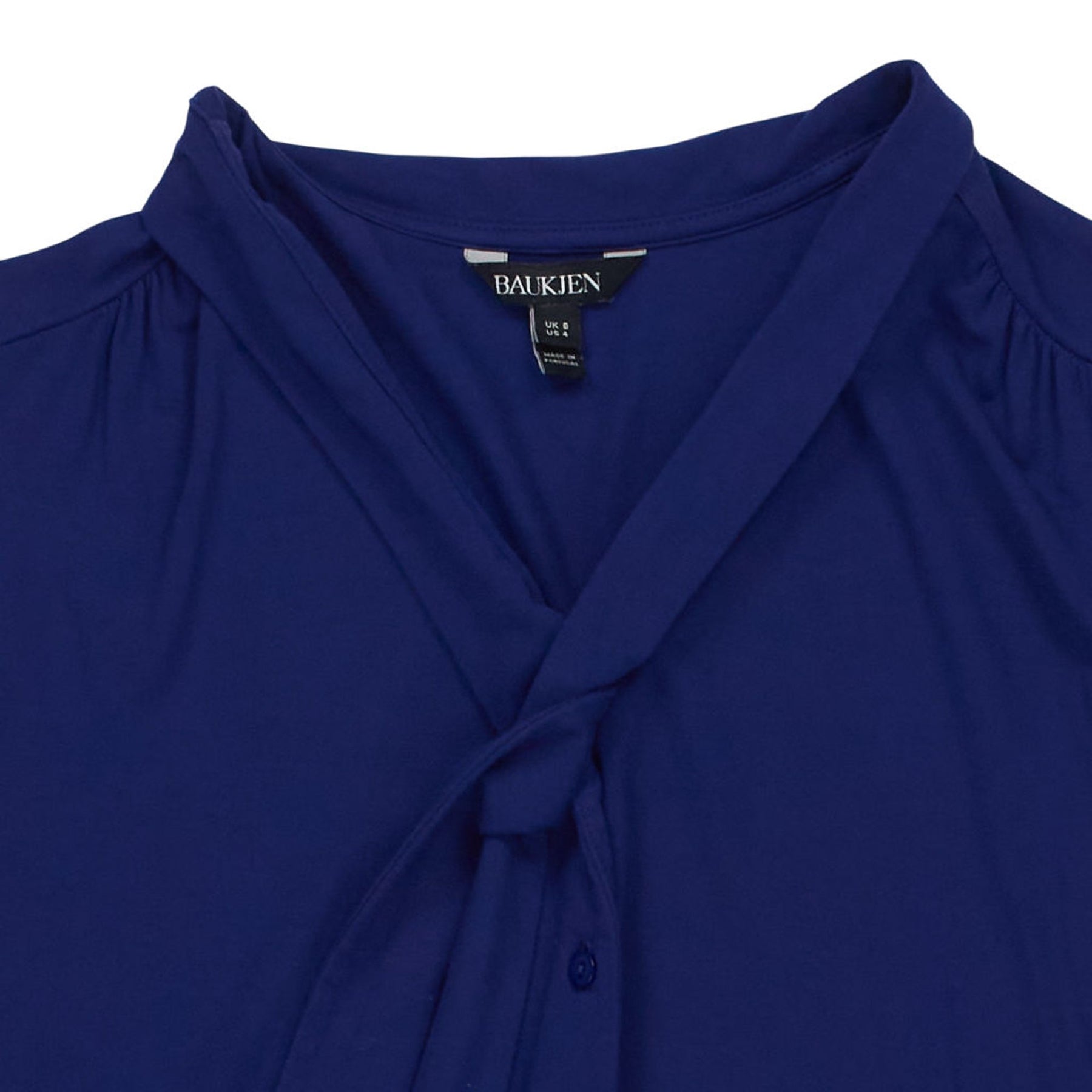Baukjen Blue Tie Neck Blouse