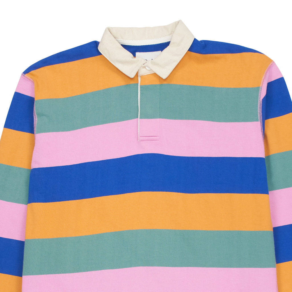 Drake's Multicolour Striped Rugby Polo M