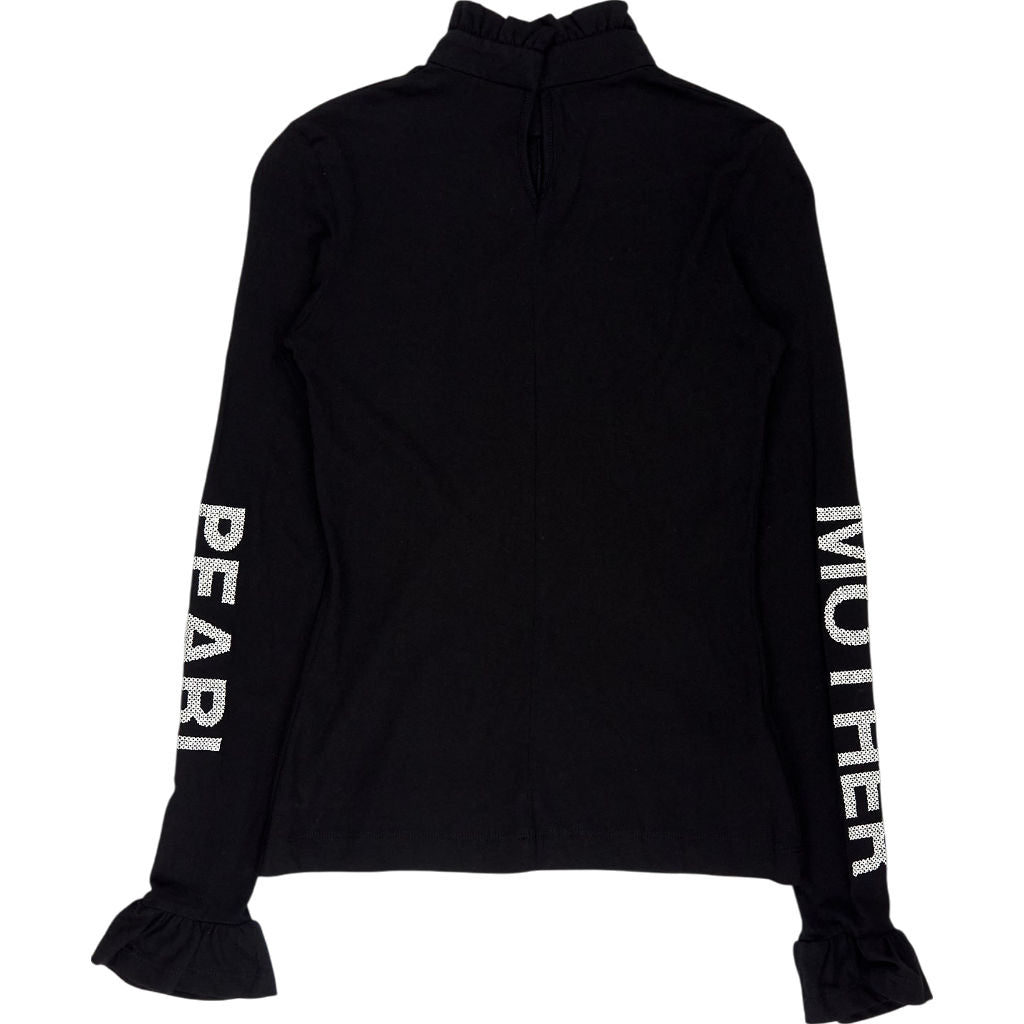 Mother of Pearl Black Frill Sleeve Top