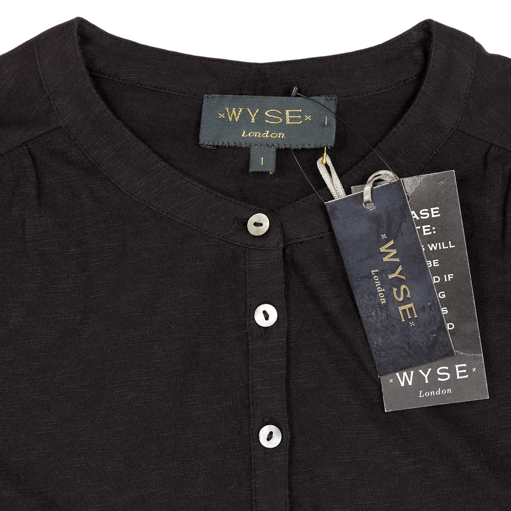 Wyse Black Nova Jersey Top UK 8