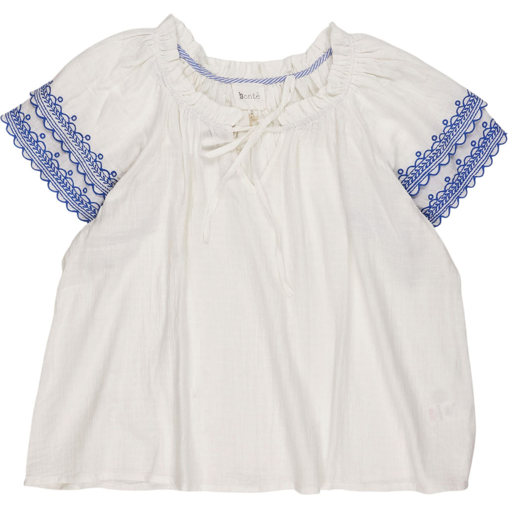 Bonté White Meile Top Embroidered