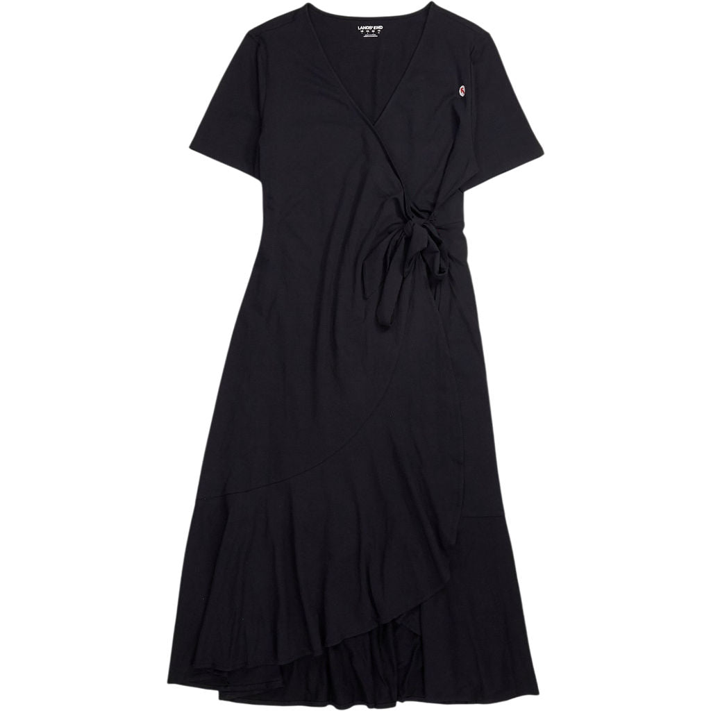 Lands' End Black Wrap Dress