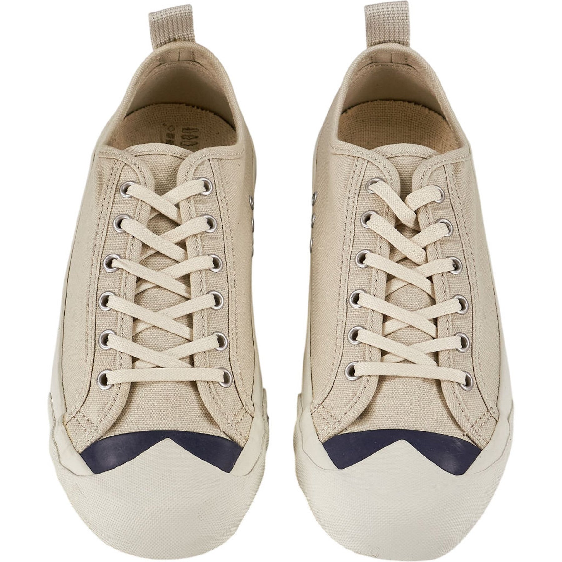 YMC Cream Canvas Trainers