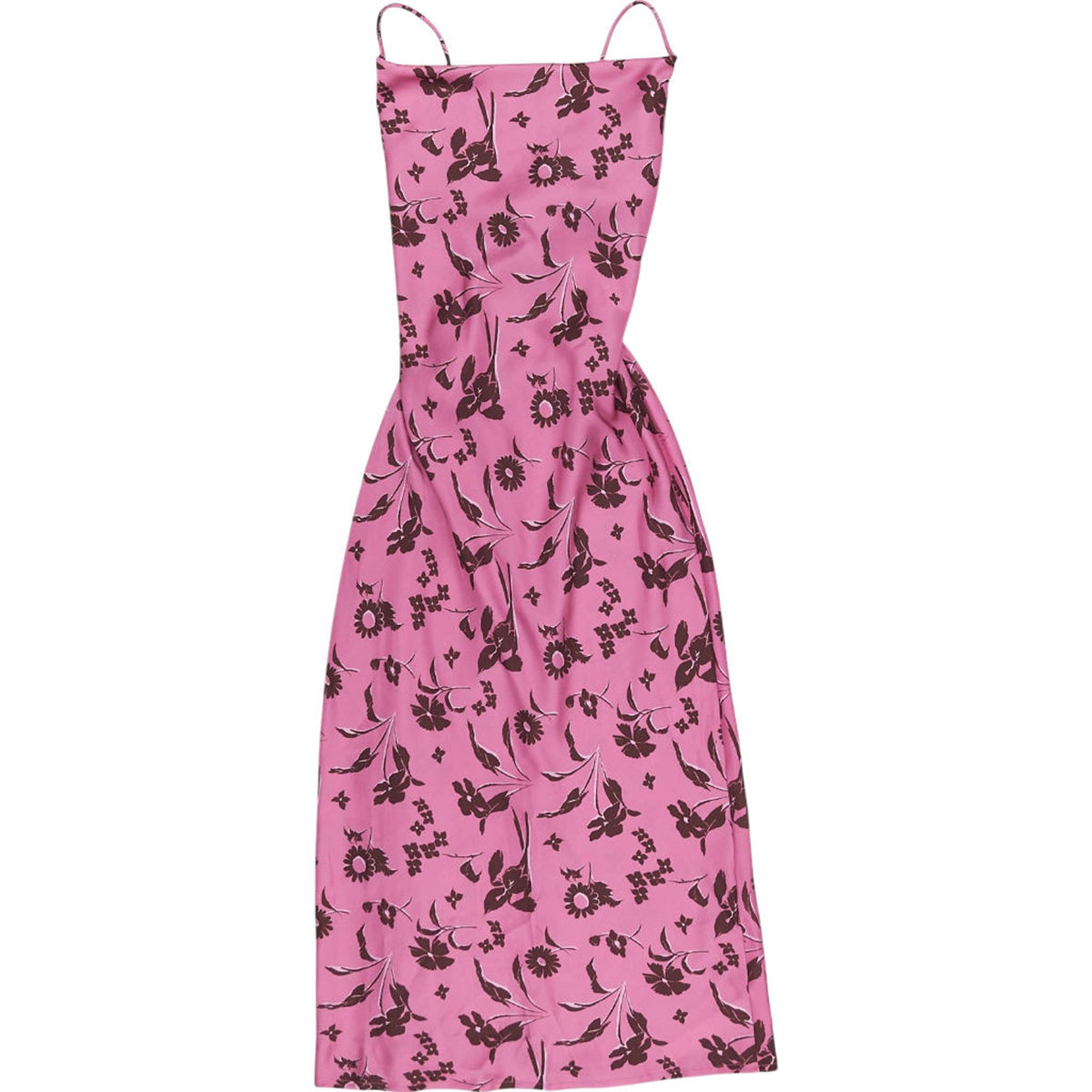OMNES Pink Floral Midi Dress