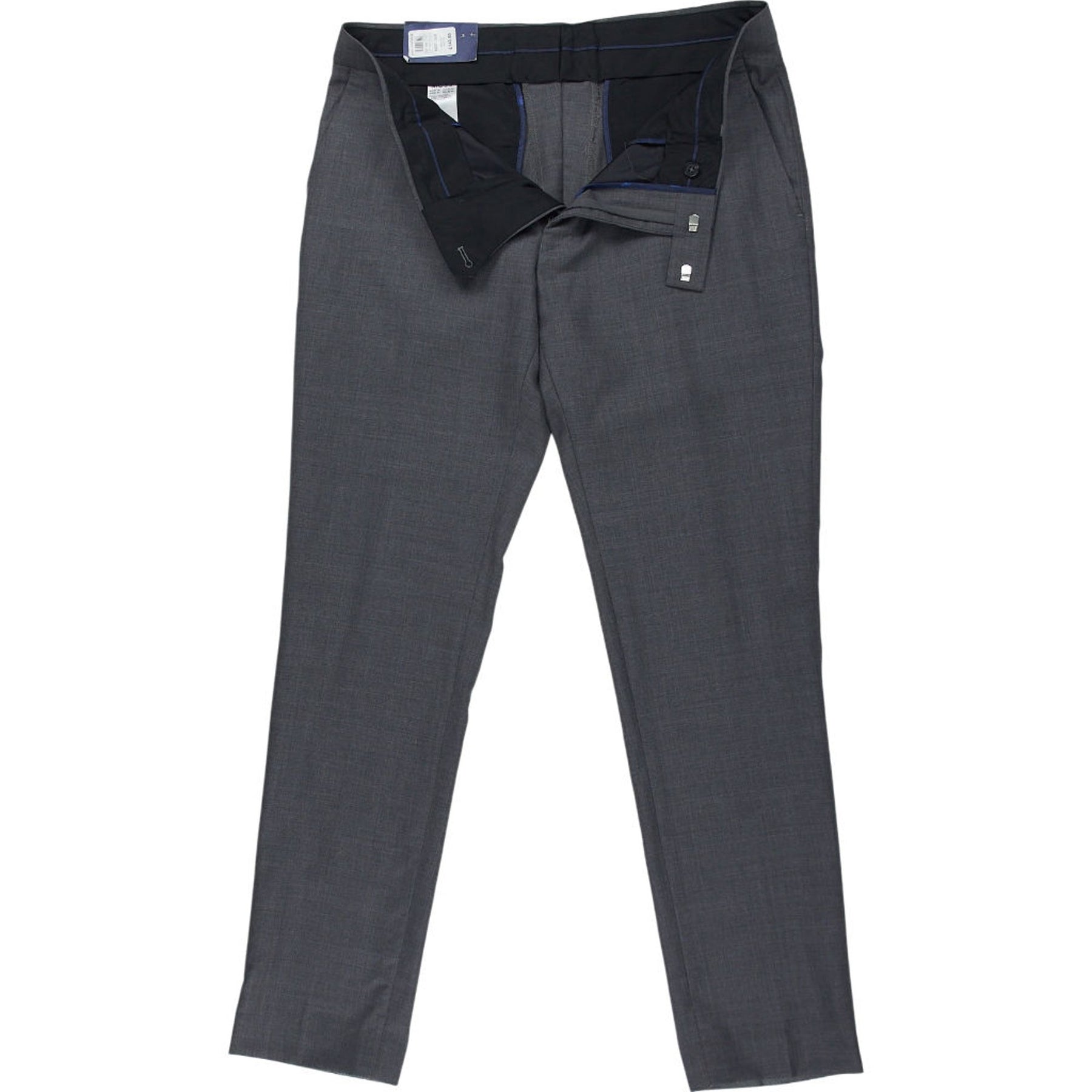 Moss Bros Grey Slim Fit Trousers 34R