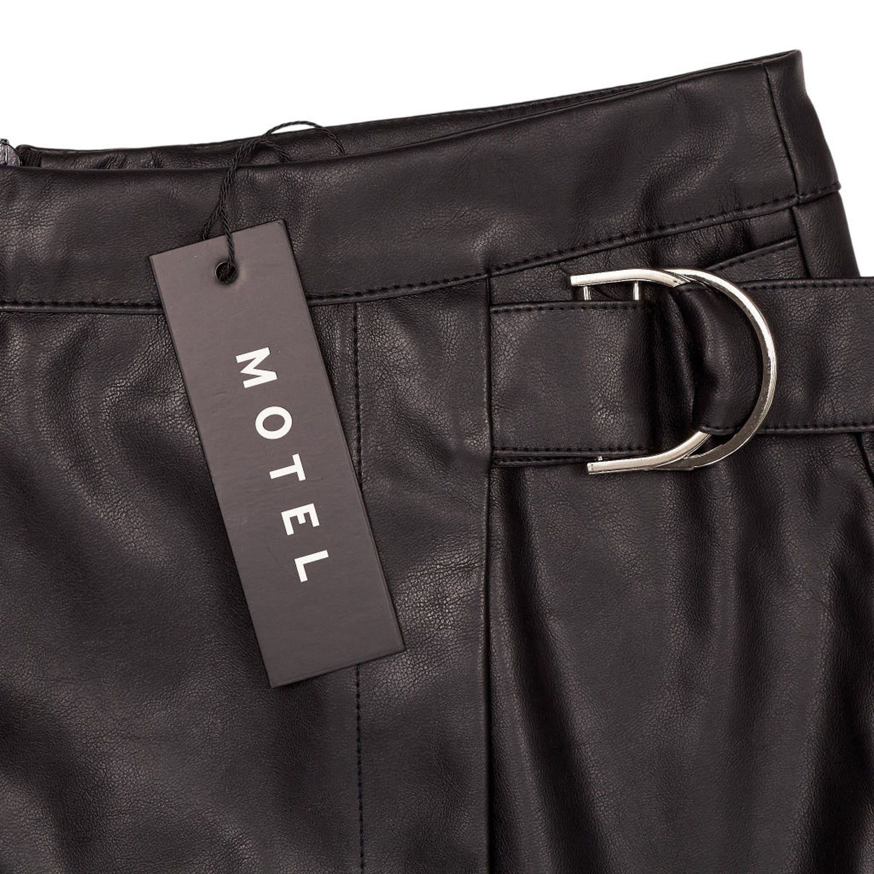Motel Black PU Sioni Skirt