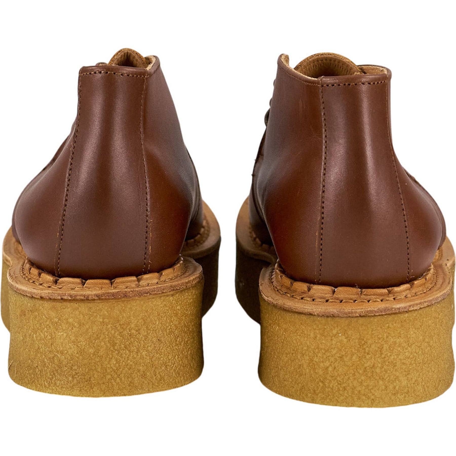 YMC Brown Leather Platform Shoes