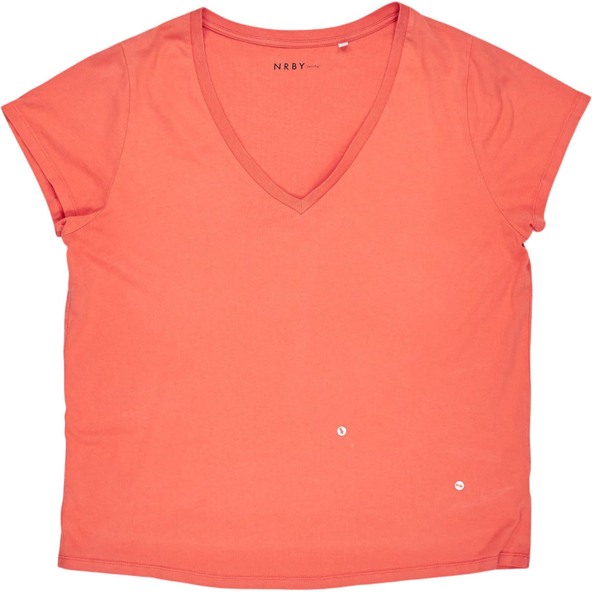 NRBY Coral V-Neck Cotton T-Shirt