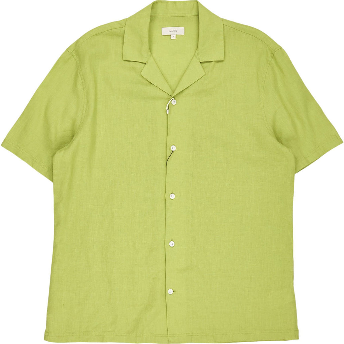 Moss Acid Green Linen Cuban Shirt