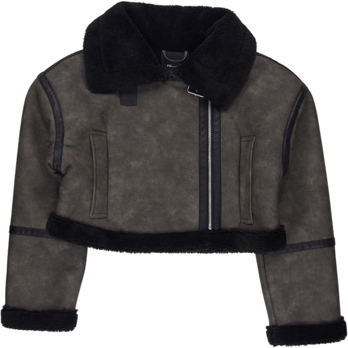 Pull & Bear Grey Faux Fur Jacket