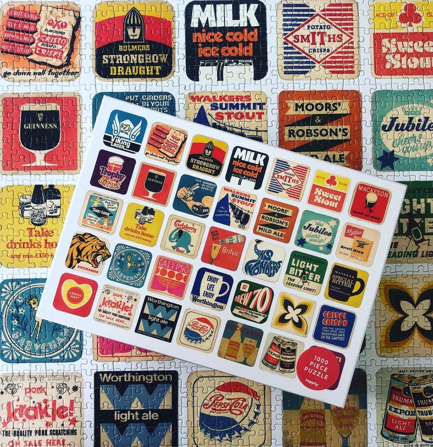 'Vintage Beer Mats' Premium Jigsaw 1000 Piece Puzzle