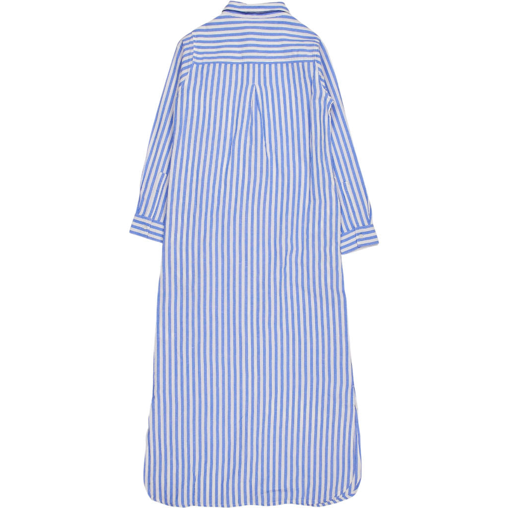 NRBY Blue White Striped Shirt Dress