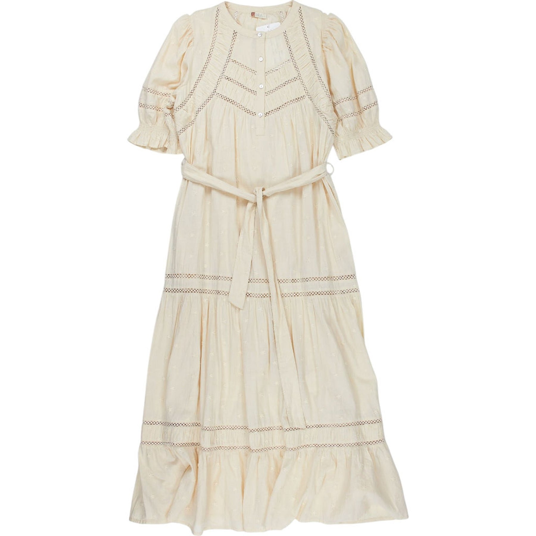 WYSE Cream Long Dress Cotton