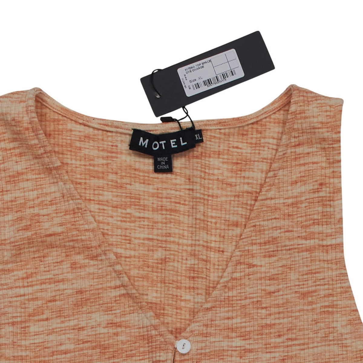 Motel Orange Ribbed Crop Top