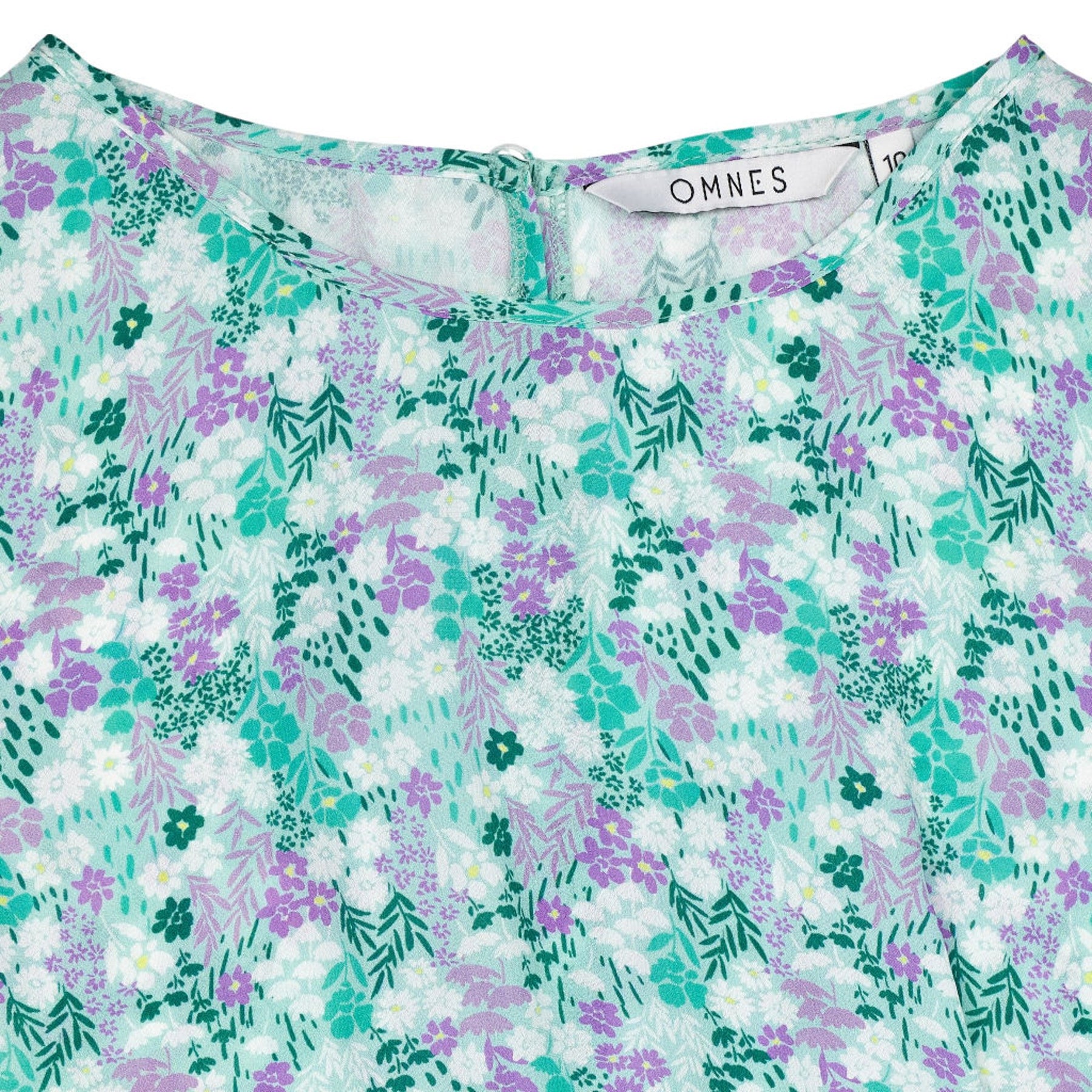 Omnes Green Floral Sleeveless Midi Dress