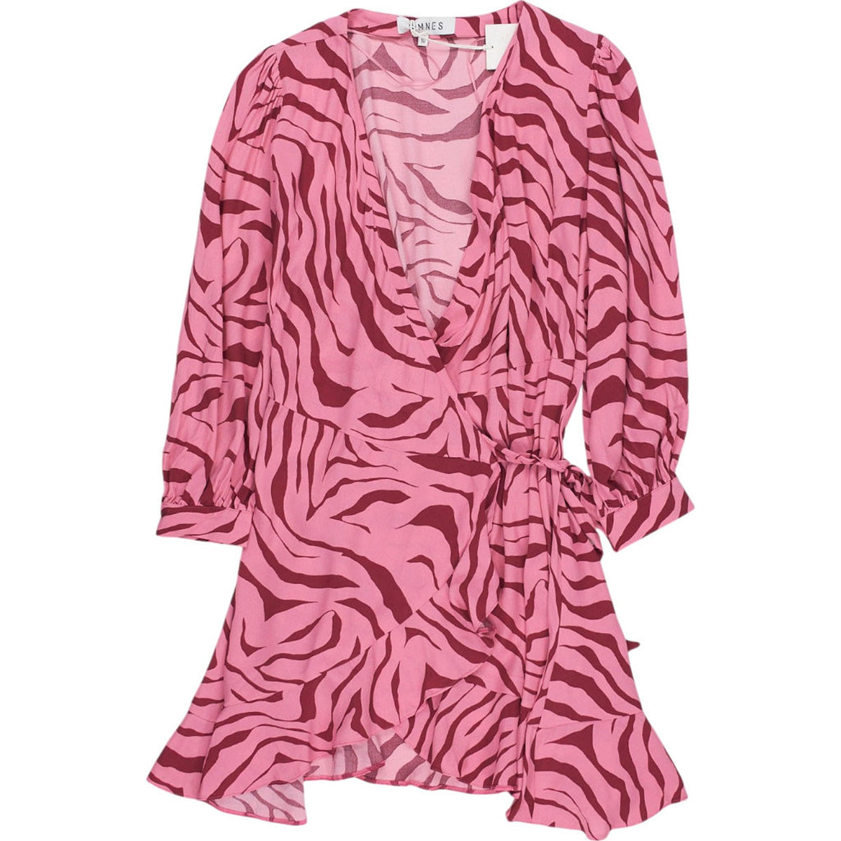 OMNES Pink Zebra Wrap Dress