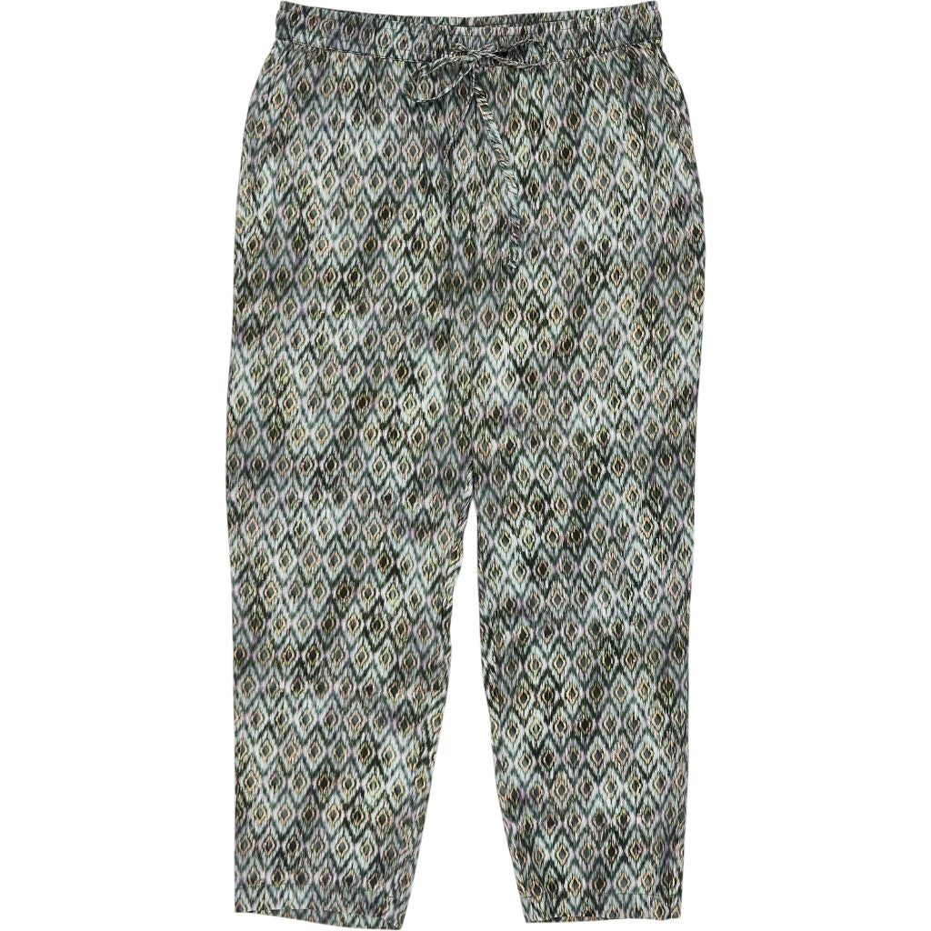 Hush Green Diamond Ikat Cropped Trousers
