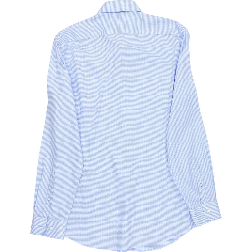 Moss Blue Striped Shirt 15.5