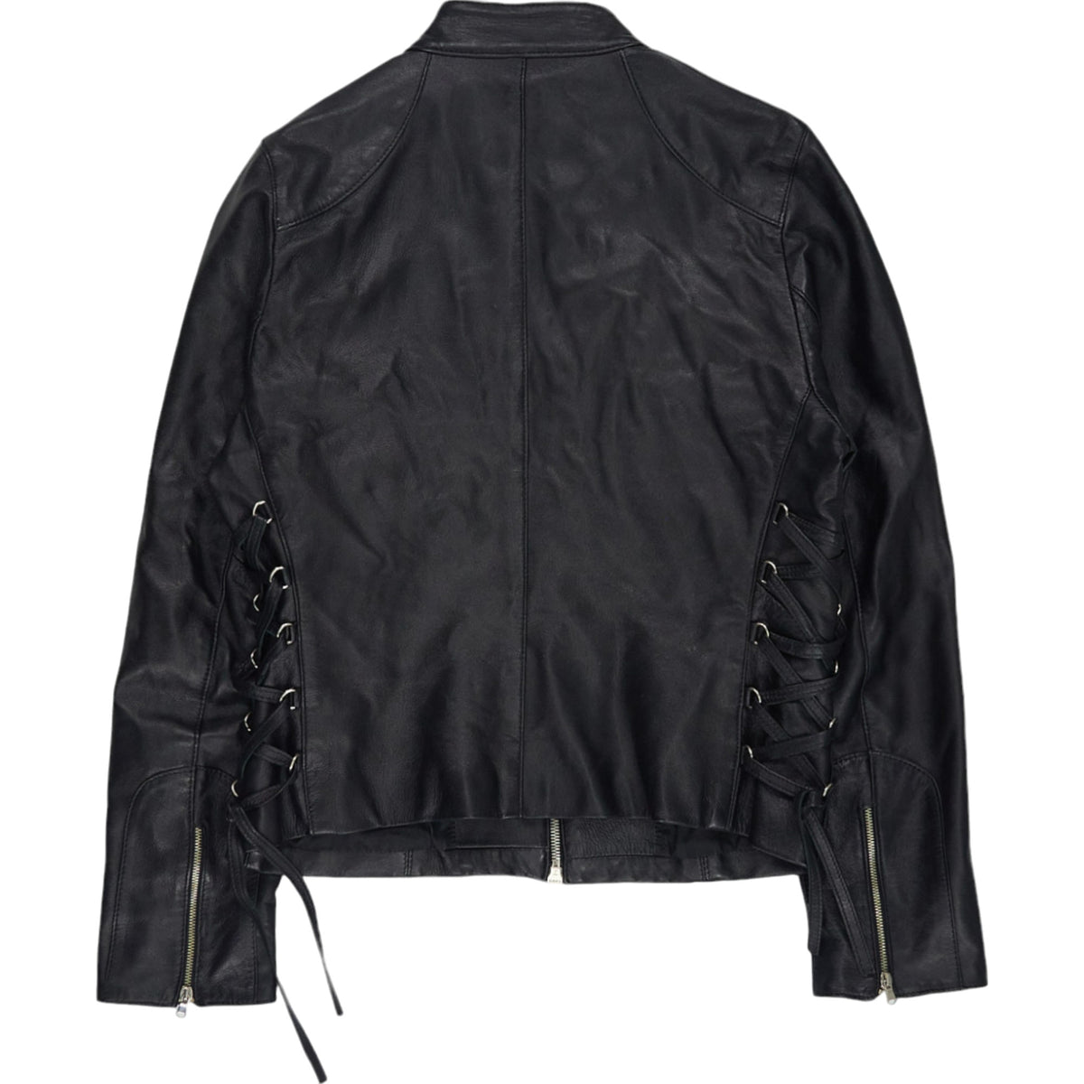 Real Leather Black Biker Jacket