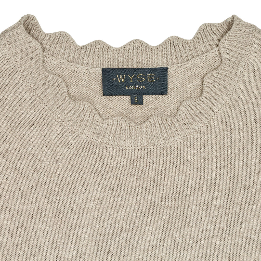 Wyse Beige Sleeveless Top S