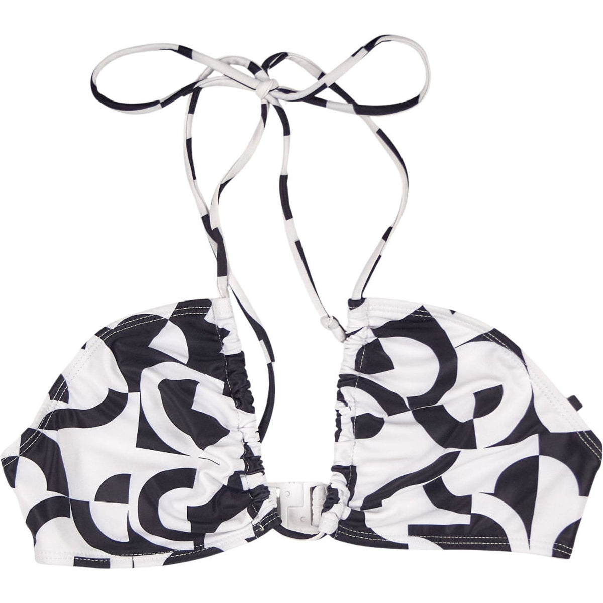 Motel Black White Yessy Bikini Top