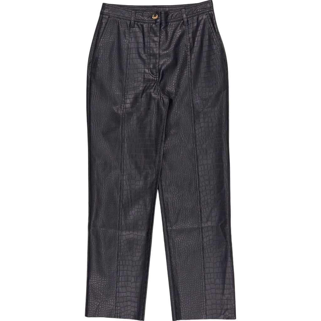 Wyse Black Faux Leather Trousers